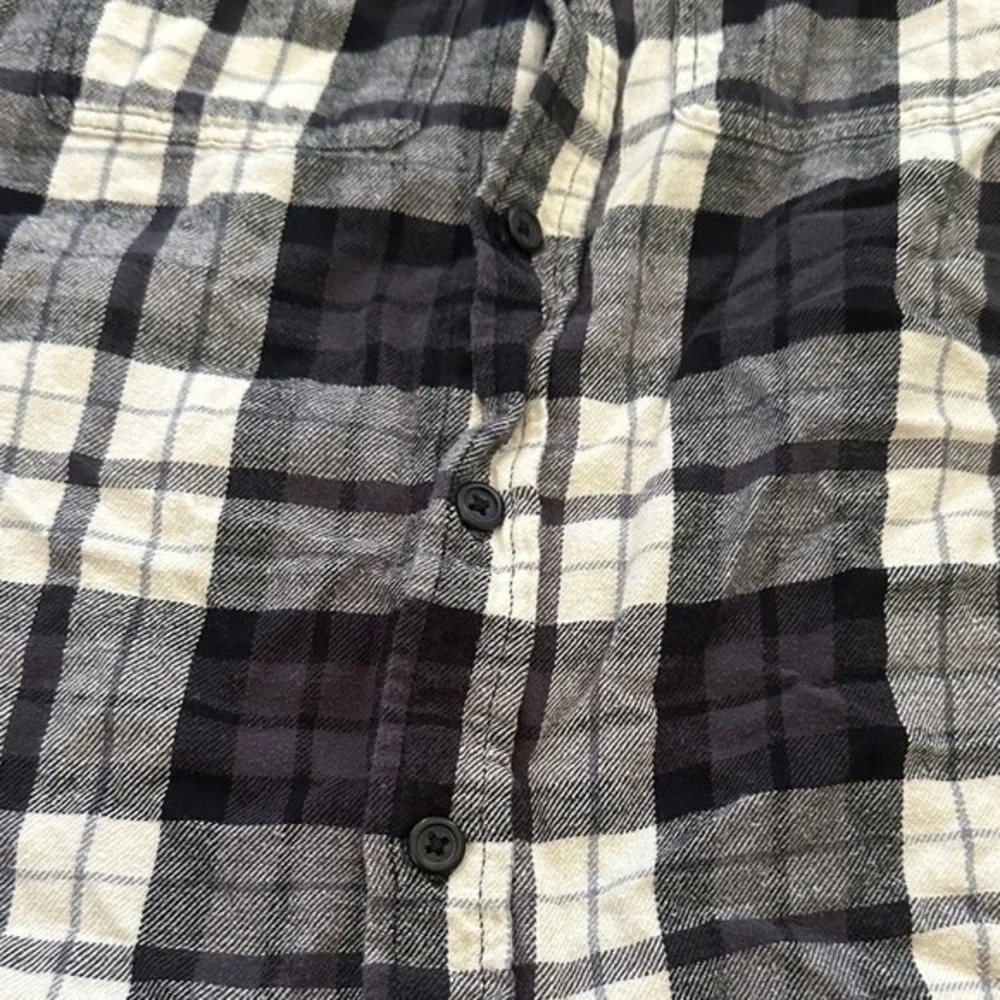 The Children's Place Girls Black White Plaid Button Down Shirt Size L‎ 10/12